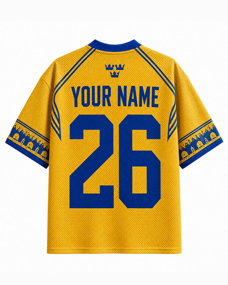 TheRetroTee Custom Schweden Fußball-Mesh-Trikot