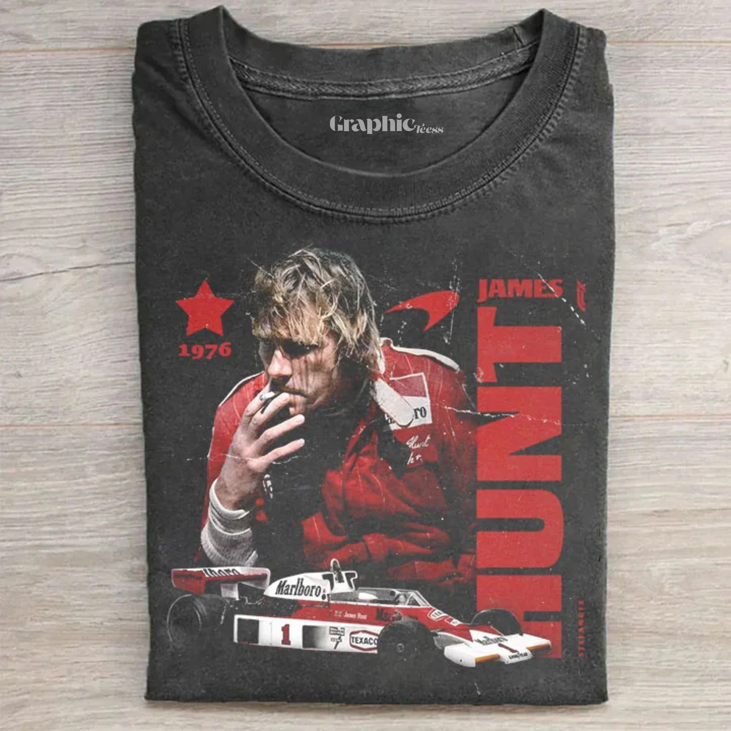 F1 Legend James Hunt 1976 Vintage Cotton T-Shirt