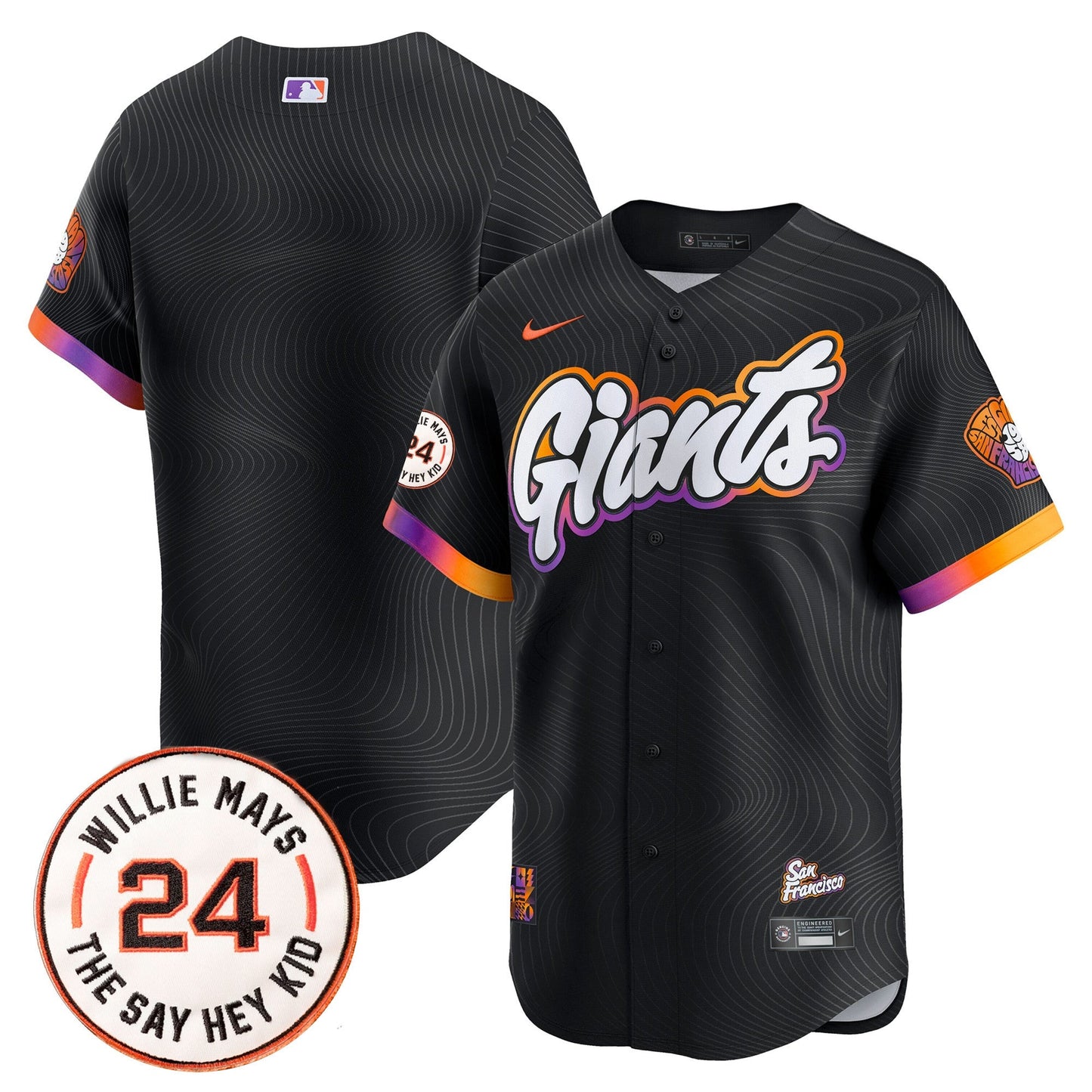 Men's San Francisco Giants 2026 Willie Mays Patch Vapor Premier Limited Jersey - All Stitched