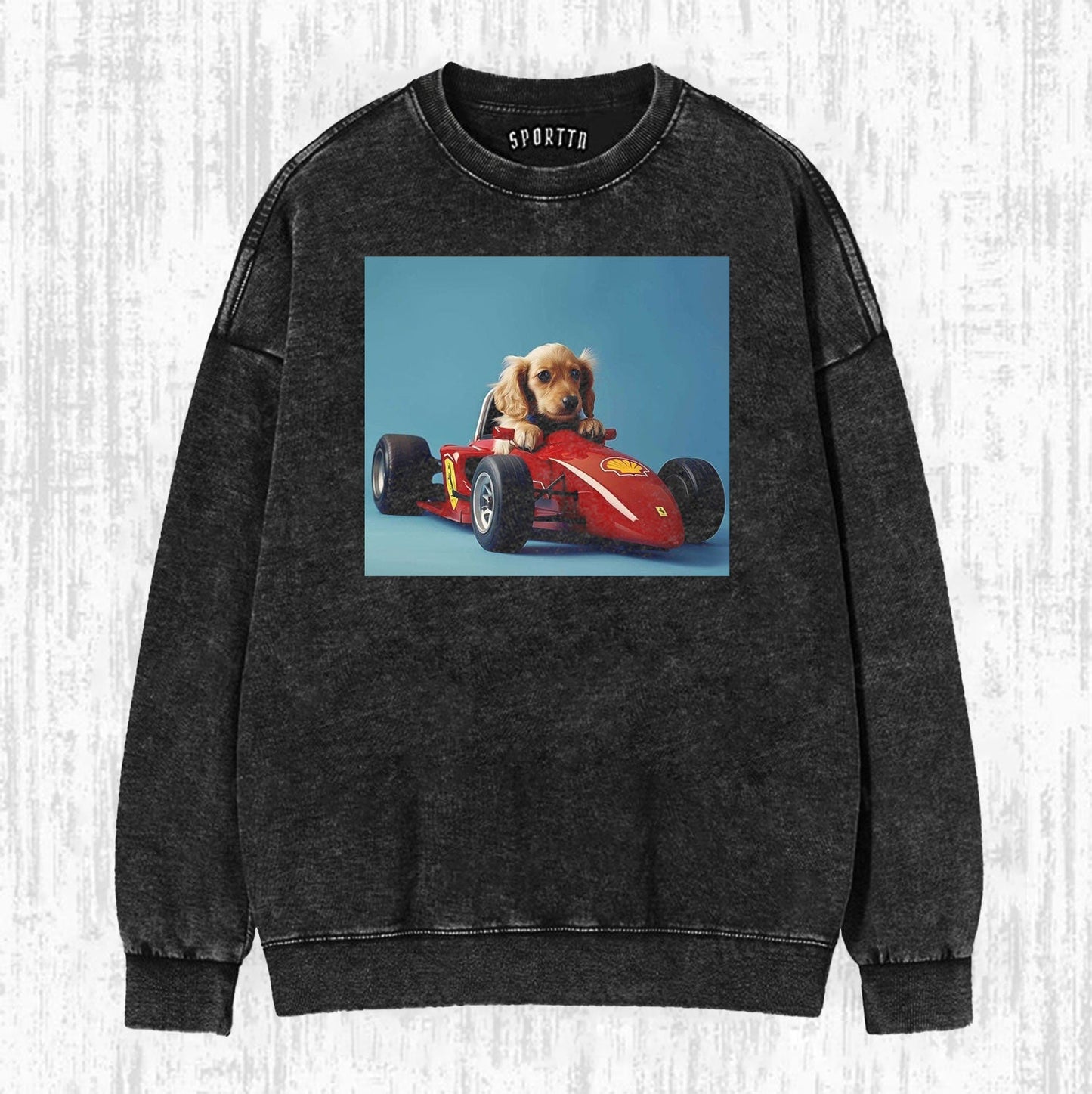 F1 Puppy Racer | T-shirt/Sweat-shirt/Sweat à capuche imprimé rétro amusant