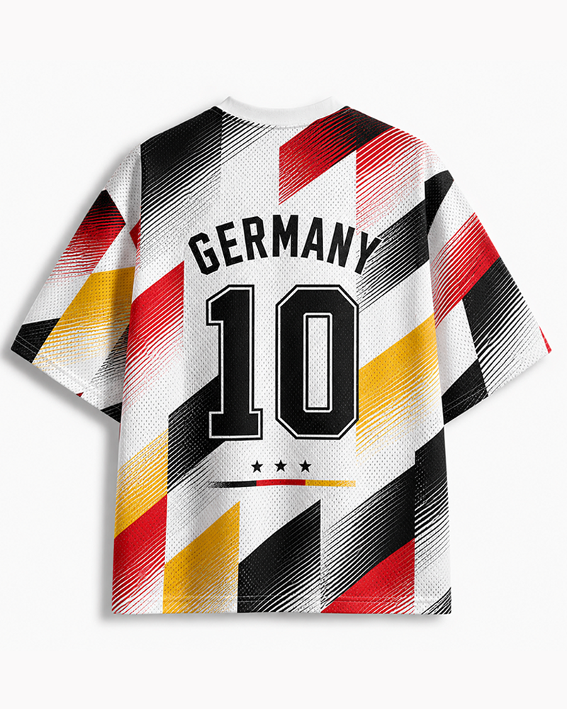 TheRetroTee Vintage Fußball Kultur Geometrisches Mesh-Fußballtrikot