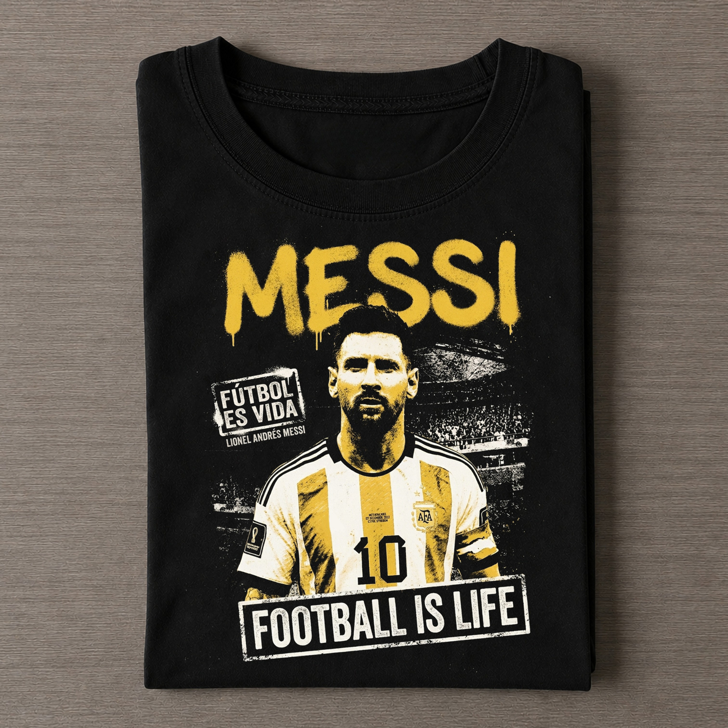 T-shirt vintage Lionel Messi Football Is Life