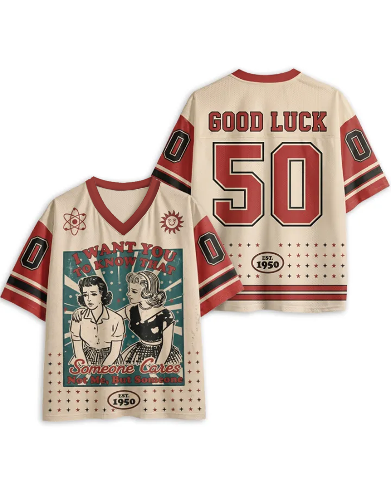 TheRetroTee I Want You To Know That Someone Cares 1950s Mesh-Trikot