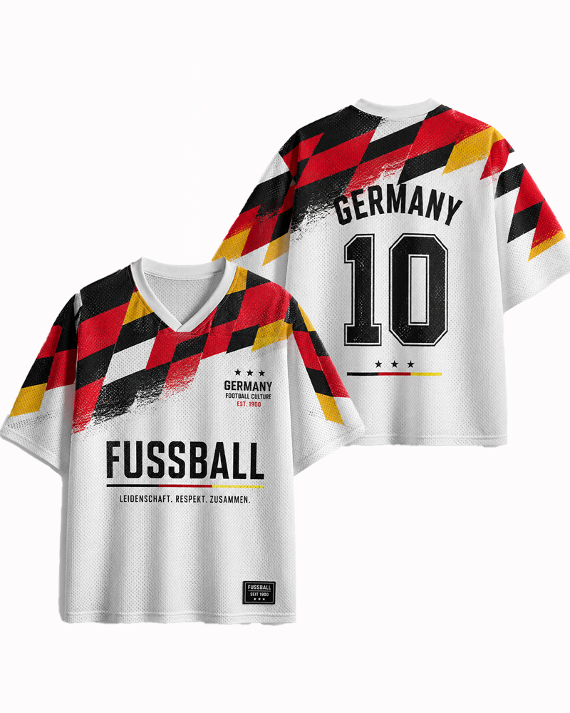 TheRetroTee Vintage German Football Culture #10 Mesh Jersey