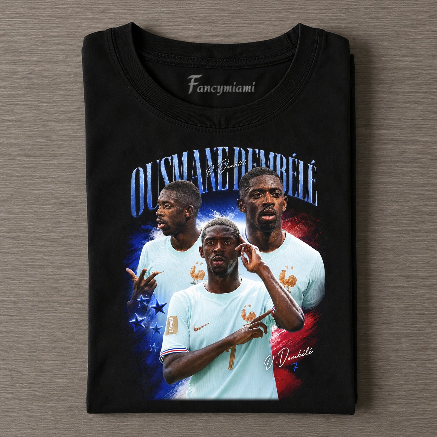 T-shirt rétro blanc « Numéro 7 »