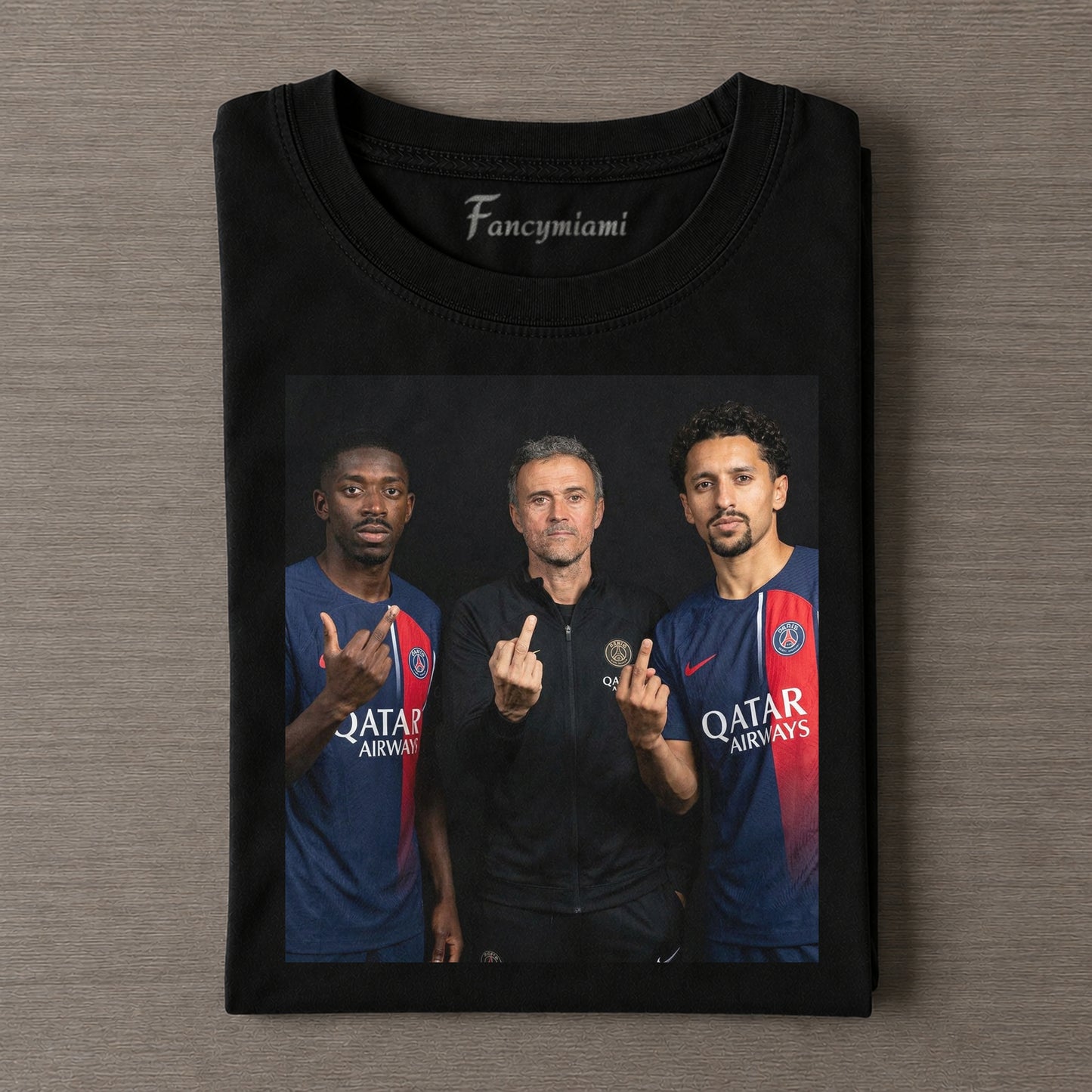 Ousmane Dembélé & Luis Enrique & Marquinhos – Vintage Washed Grafik-T-Shirt