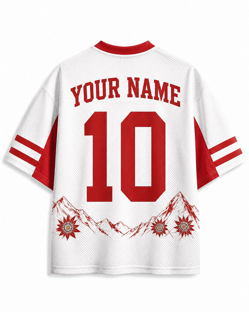 TheRetroTee Personalisiertes Schweiz Fußball-Mesh-Trikot