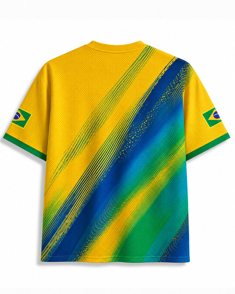 TheRetroTee Brazil Golden Era Football Mesh Jersey