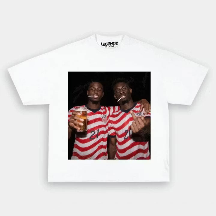 Timothy Weah & Folarin Balogun American Soccer Style Tee