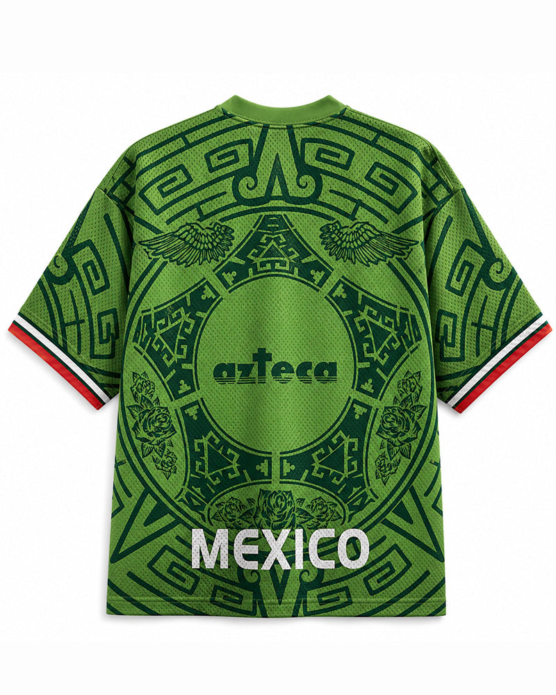 TheRetroTee Mexiko Jungfrau von Guadalupe Grünes Mesh-Trikot
