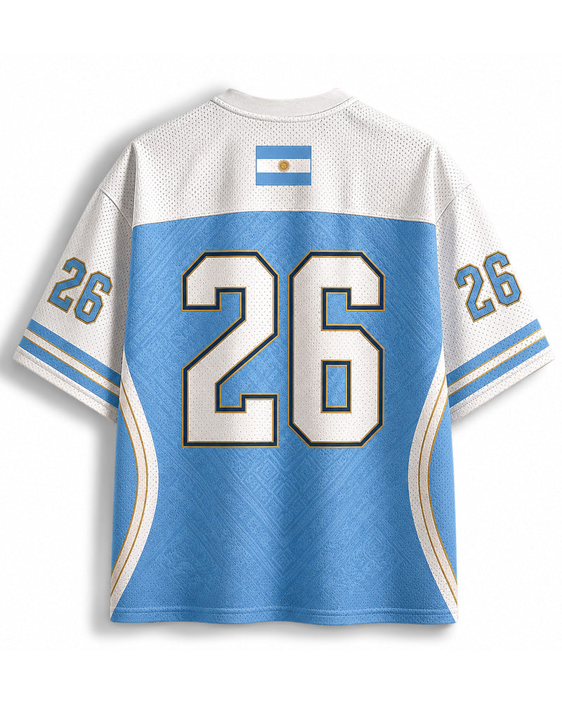 TheRetroTee Vintage Argentinien Fußball Erbe Mesh Trikot