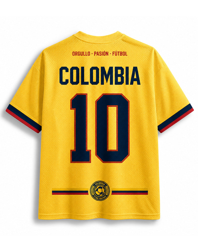 Das RetroTee Vintage Kolumbien Fußball-Kulturerbe Mesh-Trikot