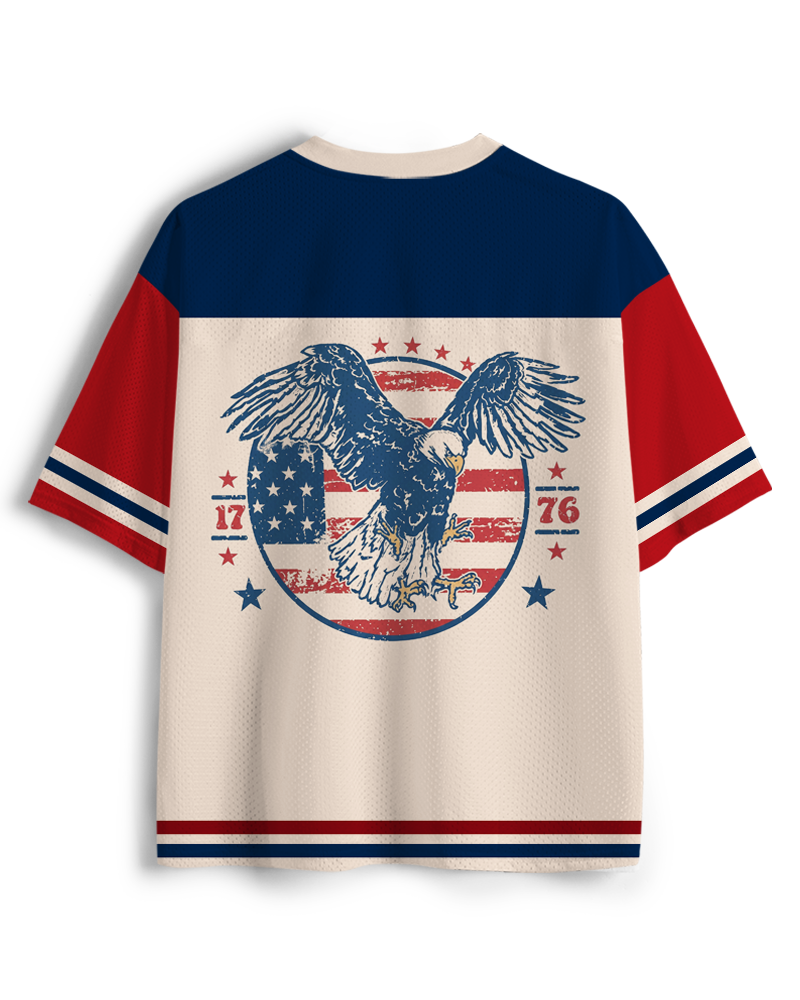 TheRetroTee Made In America Flag 1776 Vintage Mesh Jersey