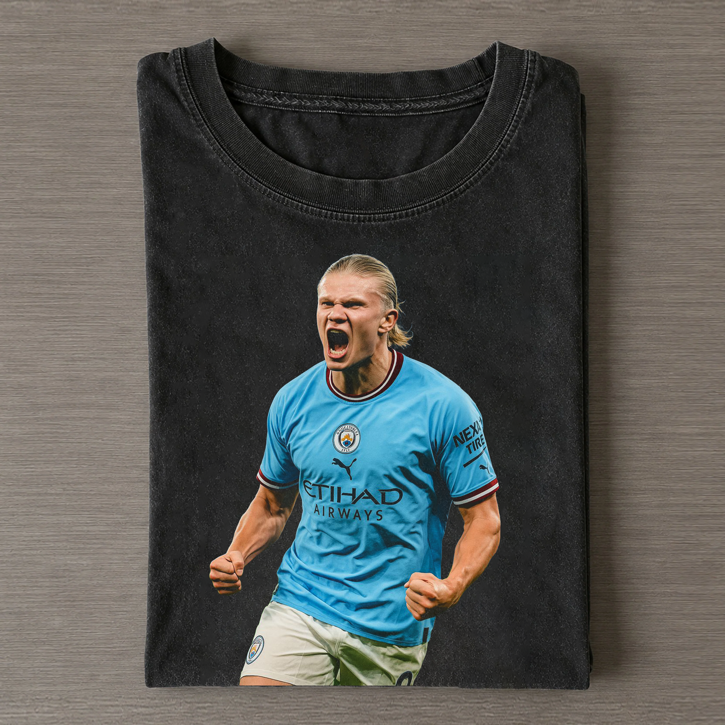 T-shirt vintage délavé Erling Haaland Man City Celebration