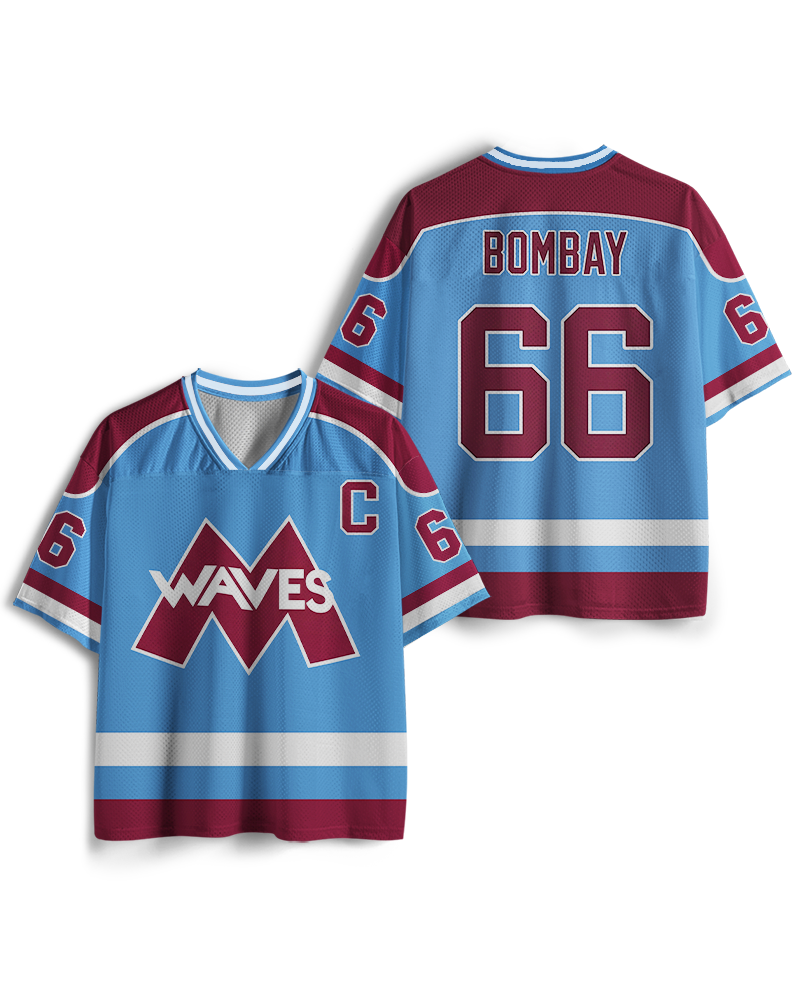 TheRetroTee Waves #66 Hockey Retro Underdog Movie-Inspired Mesh Jersey