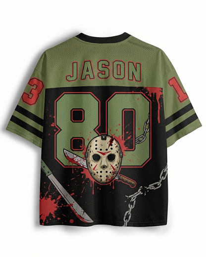Maillot en maille TheRetroTee d'horreur inspiré du Camp Crystal Lake des années 1980