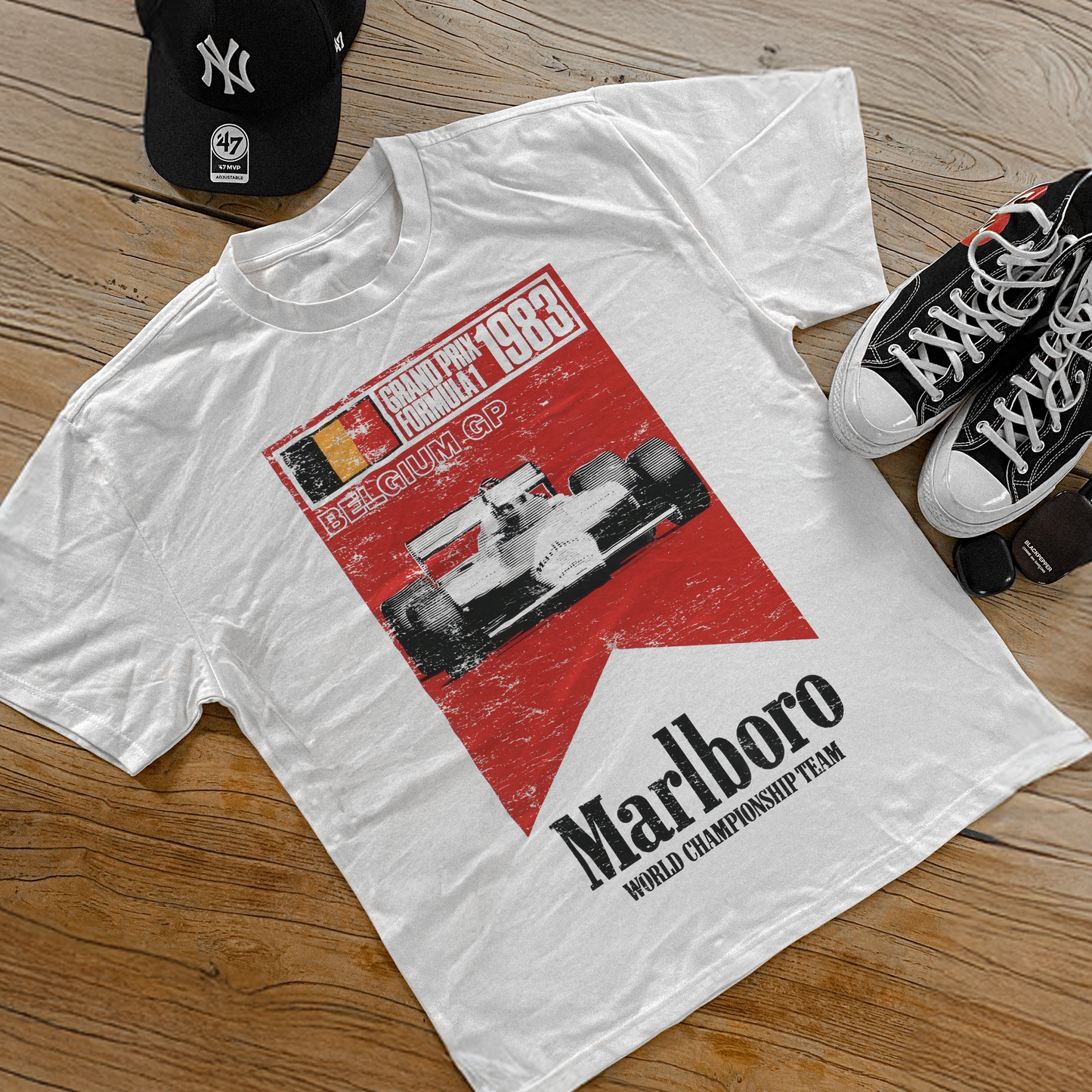 1983 'Belguim Grand Prix' Heavy White Tee