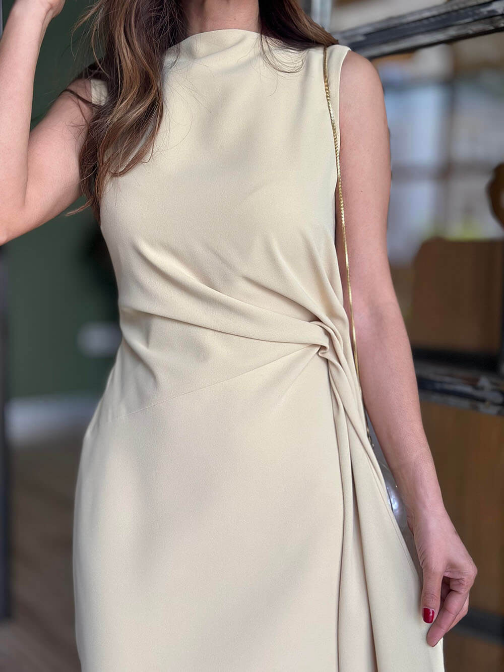 Exquisite Romantic Night Unique Pleated Back Slit Maxi Dress