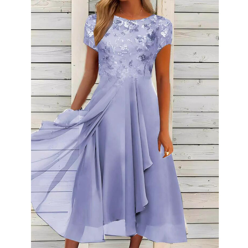 Elegant Fashion Sexy Lace Sequins Slim Party High Waist Irregular Midi Dress