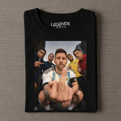 Mbappé Kane Messi Neymar Ronaldo Flip Off Vintage Graphic Tee