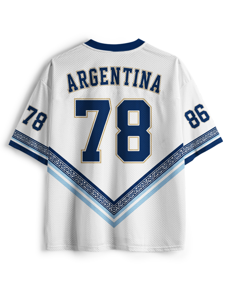 TheRetroTee Vintage Argentinien Fußball Mesh Trikot