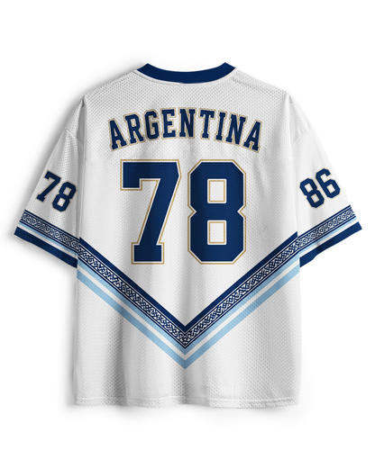 TheRetroTee Vintage Argentinien Fußball Mesh Trikot