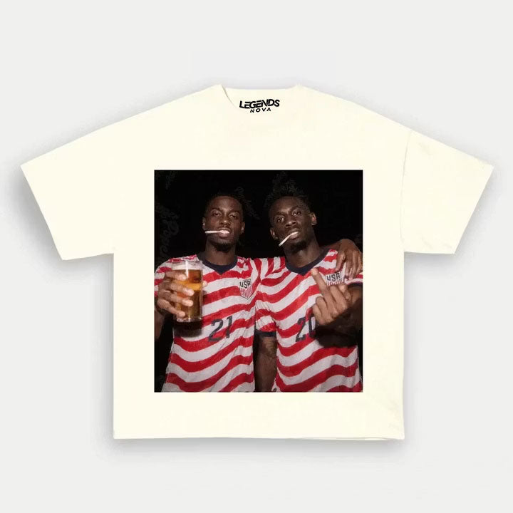 Timothy Weah & Folarin Balogun American Soccer Style Tee