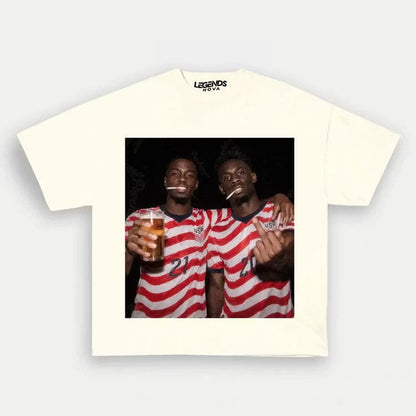 Timothy Weah & Folarin Balogun American Soccer Style Tee
