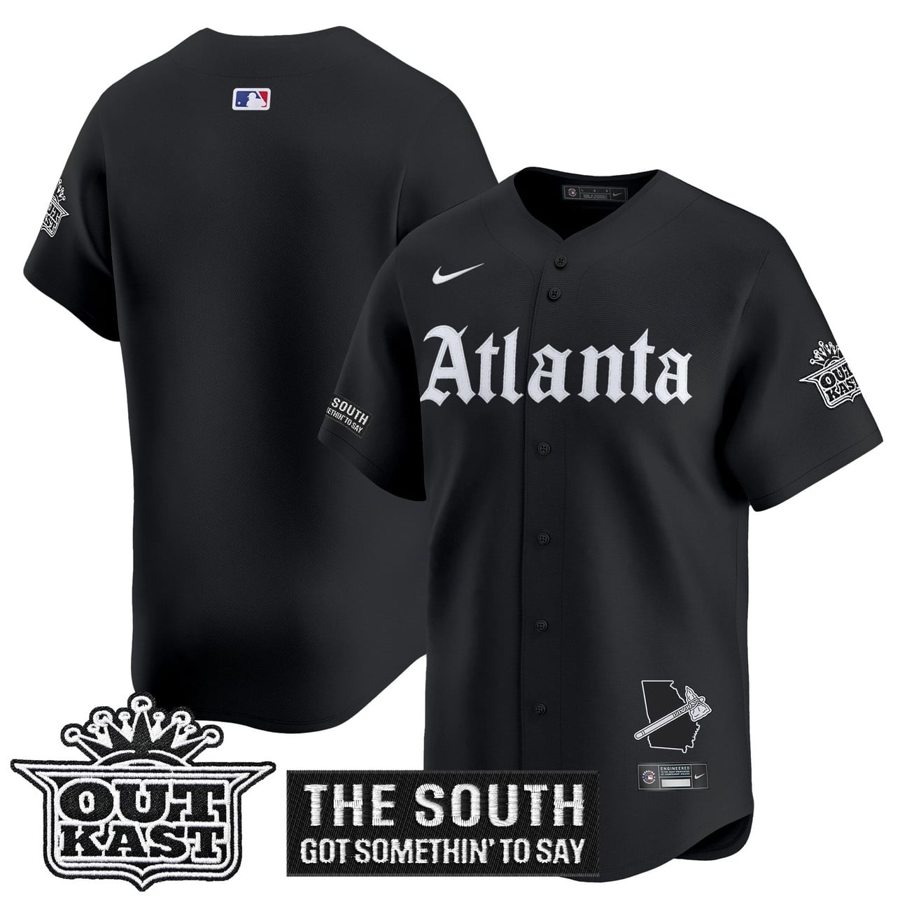 Atlanta Braves 'Gothic South x Outkast Edition' Vapor Premier Limited Jersey - All Stitched