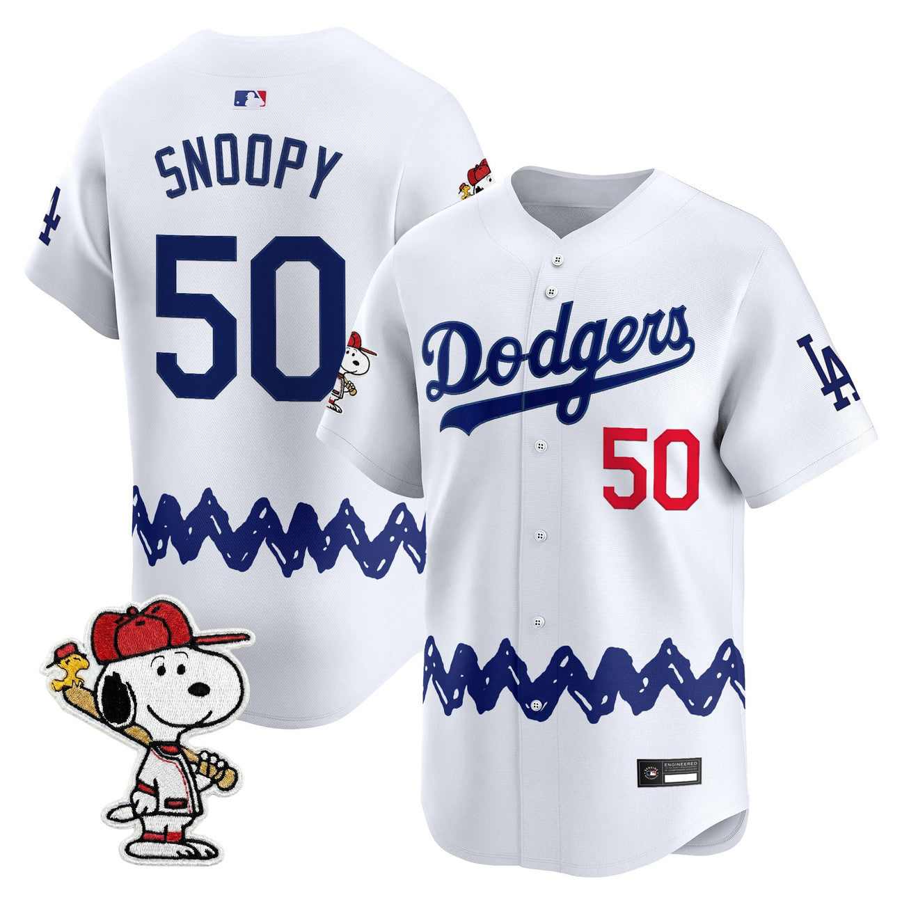 Men's Los Angeles Dodgers x Peanuts Vapor Premier Limited Jersey - Stitched