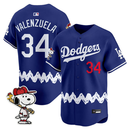 Men's Los Angeles Dodgers x Peanuts Vapor Premier Limited Jersey - Stitched