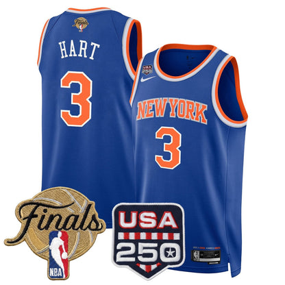 Men's New York Knicks 2026 Finals Swingman Jersey - 250 America Patch - All Stitched