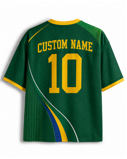 TheRetroTee Vintage Brasilien Fußball Heritage Mesh Trikot