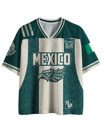 TheRetroTee Mexikanischer Azteken-Muster Mesh Trikot