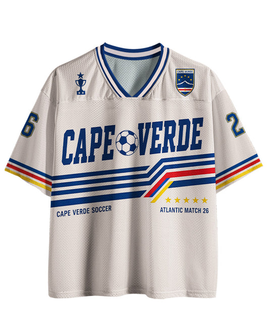 TheRetroTee Vintage Kap Verde Fußball-Mesh-Trikot