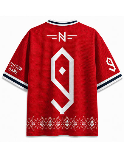 Maillot de foot en résille TheRetroTee personnalisé avec nom Norvège