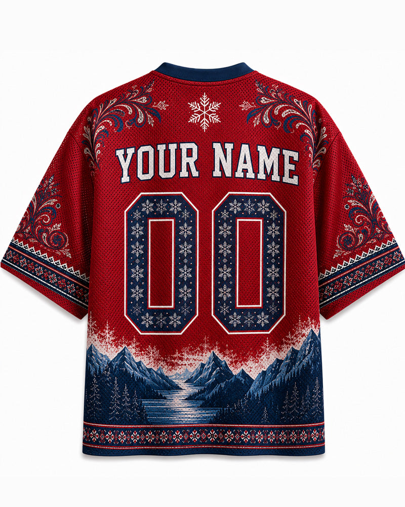 TheRetroTee Custom Name Norwegen Fußball Mesh Trikot