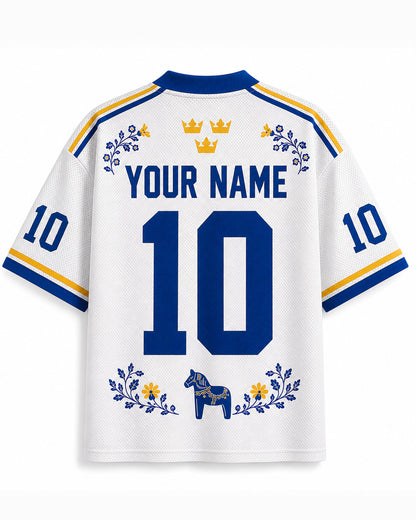 TheRetroTee Custom Sweden Soccer Mesh Jersey