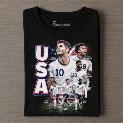 AMERIKANISCHES FUSSBALLSTAR COLLAGE GRAFIK-T-SHIRT