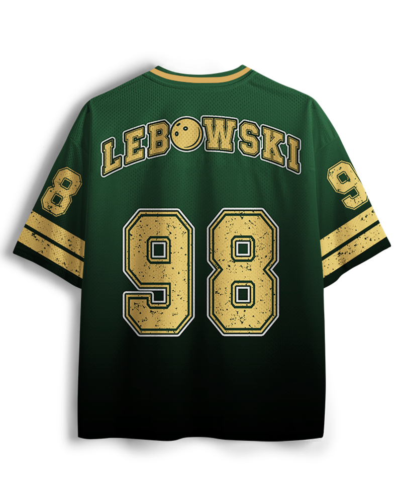 TheRetroTee Lebowski Bowling-Team Los Angeles 1980er Mesh-Trikot