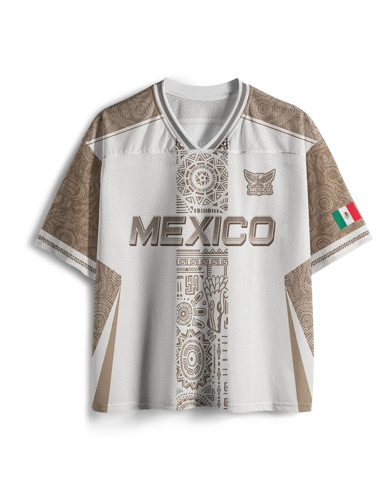 TheRetroTee Mexican Aztec Partern Mesh Jersey