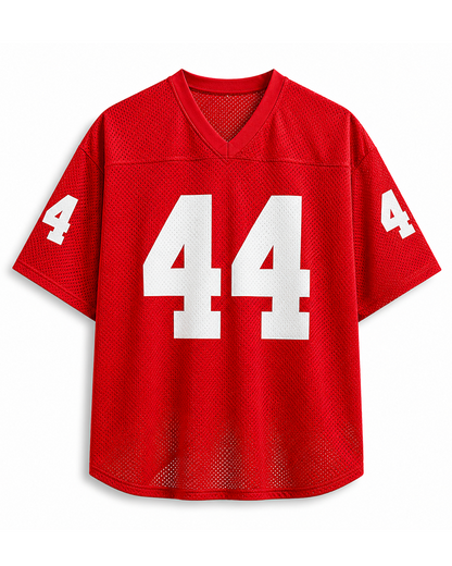 TheRetroTee Campus Sports Movie-Inspired #44 Red Mesh Football Jersey