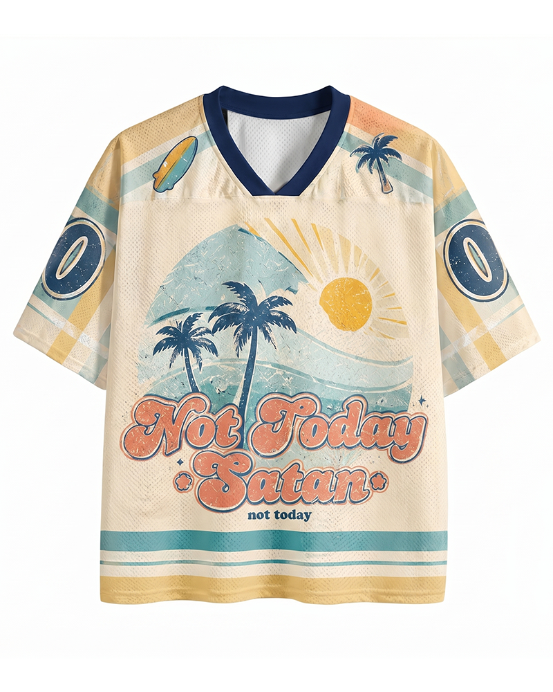 TheRetroTee Not Today Satan Mesh Jersey