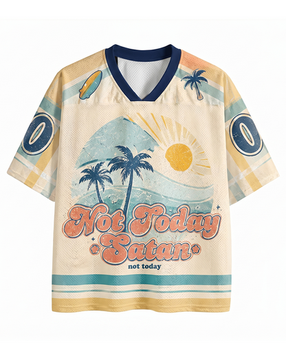 TheRetroTee Not Today Satan Mesh Jersey