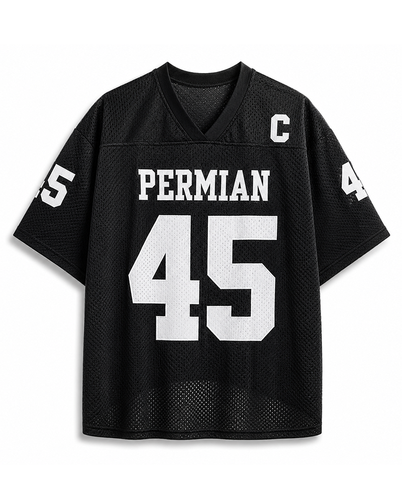 TheRetroTee Texas Sportsfilm-inspiriertes #45 Schwarzes Football-Mesh-Trikot