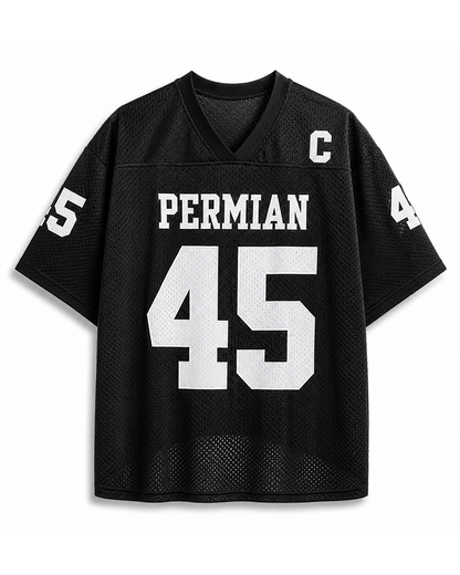 TheRetroTee Texas Sportsfilm-inspiriertes #45 Schwarzes Football-Mesh-Trikot