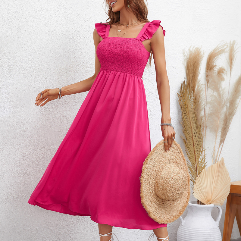 Slim Fit Elegant Fashion Ladies Square Neck Stretch Lace High Waist Slim  Maxi Dress