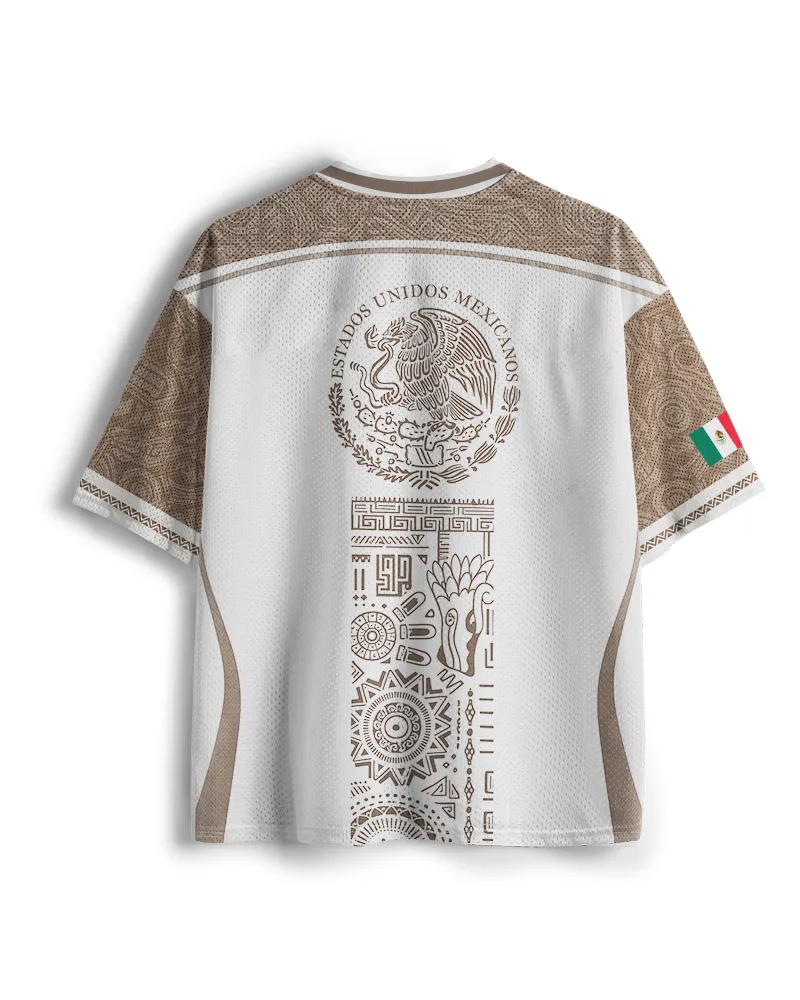 TheRetroTee Mexican Aztec Partern Mesh Jersey