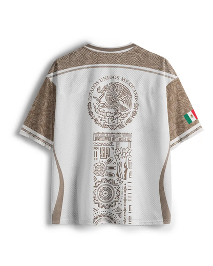 TheRetroTee Mexican Aztec Partern Mesh Jersey