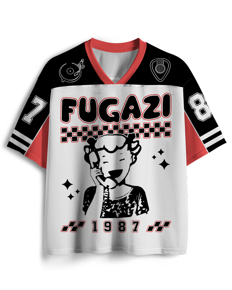 TheRetroTee 1980er DC Hardcore Phone Girl Mesh Jersey